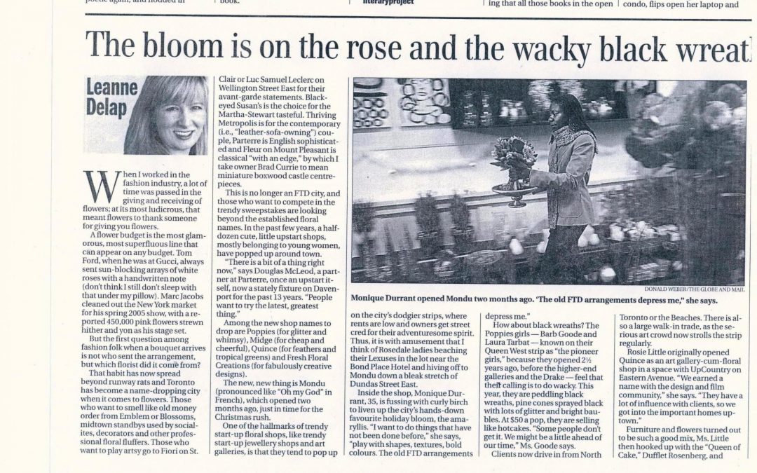 The bloom is on the rose and the wacky black wreath