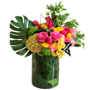 Luxurious compact flower arrangement.